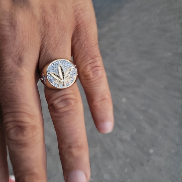 RiosGem Other - Gold Filled Silver Zircon Crystals Ring